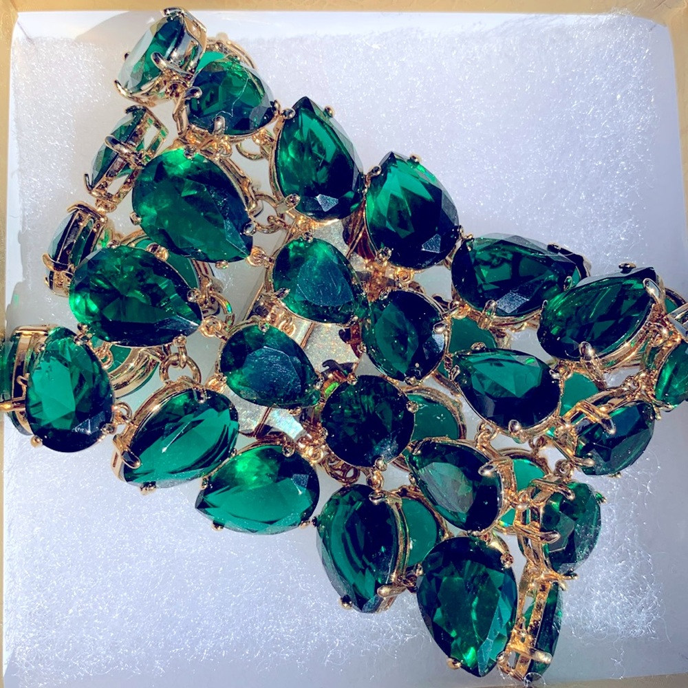 Kate Spade Faceted Emerald Colored Bracelet